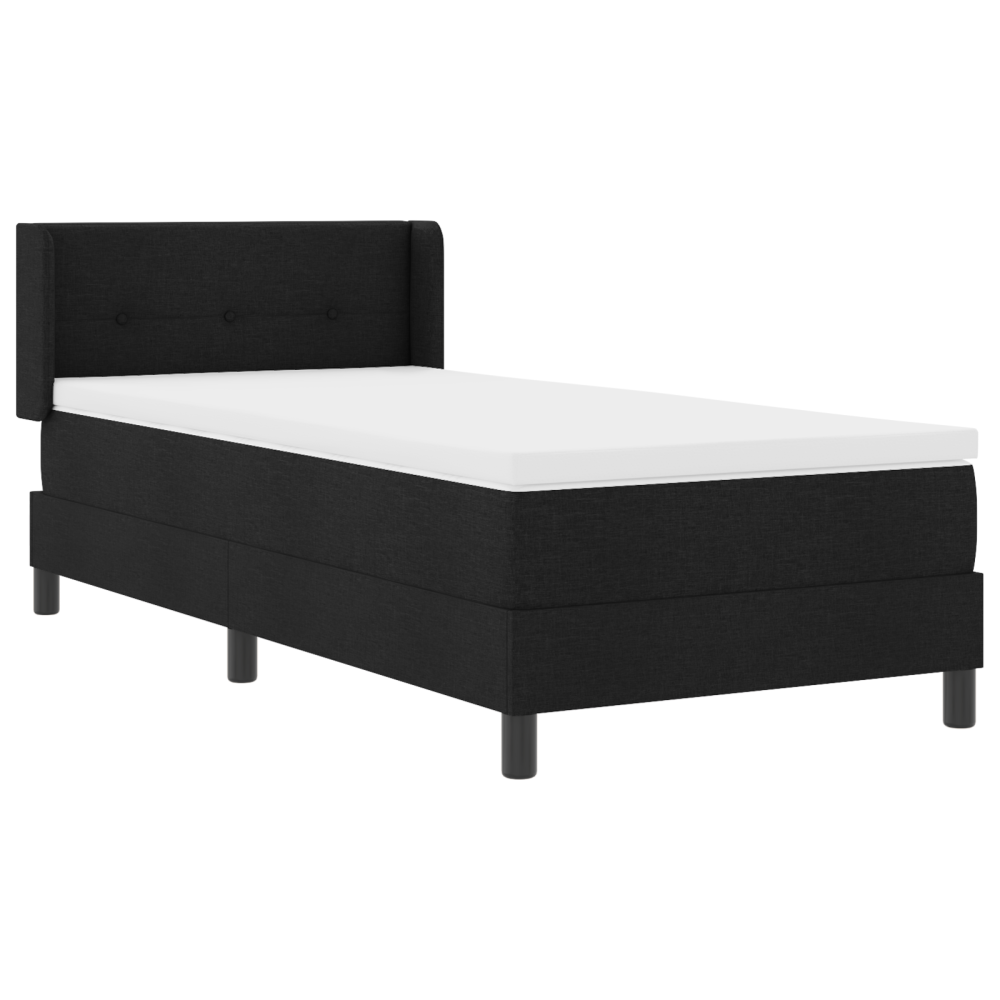 Produktbild för Bäddfjäder med huvudgavel Svart 200 x 80 cm tyg