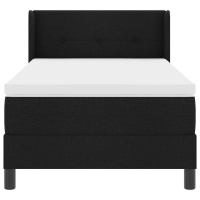 Produktbild för Bäddfjäder med huvudgavel Svart 200 x 80 cm tyg