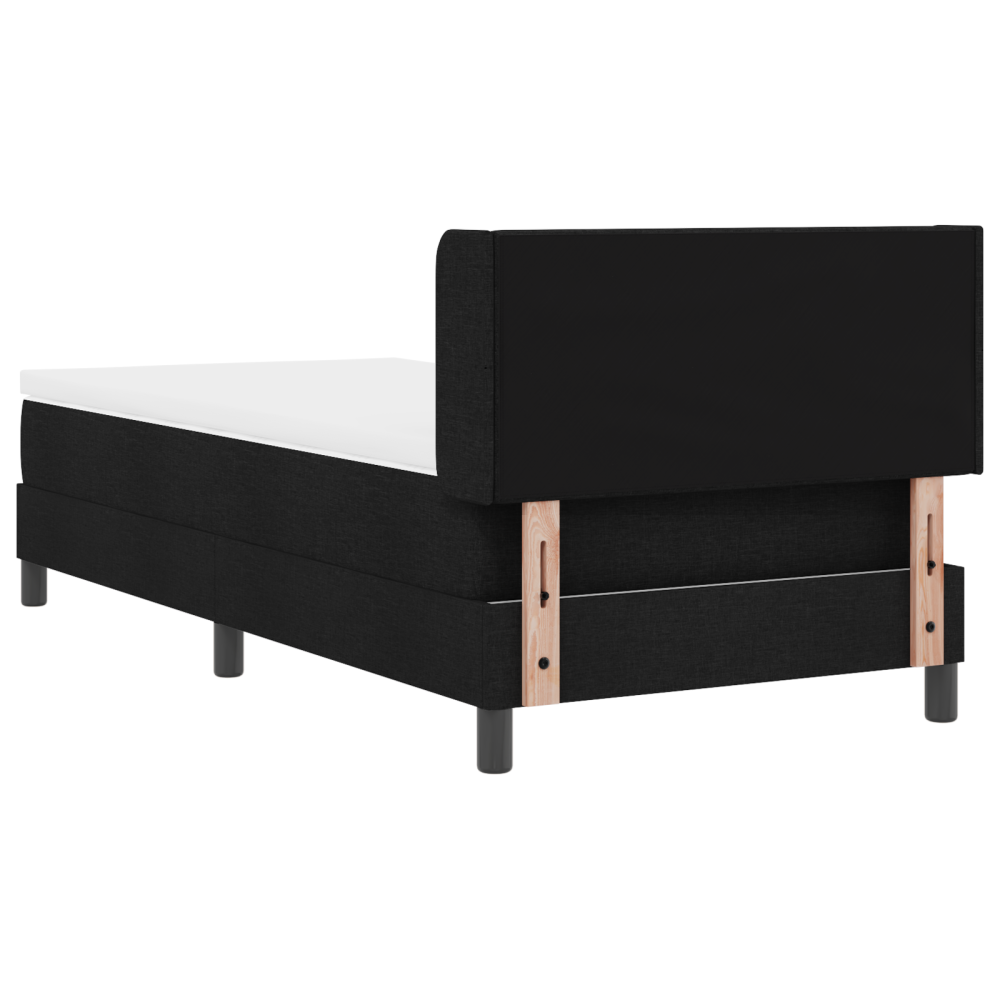 Produktbild för Bäddfjäder med huvudgavel Svart 200 x 80 cm tyg