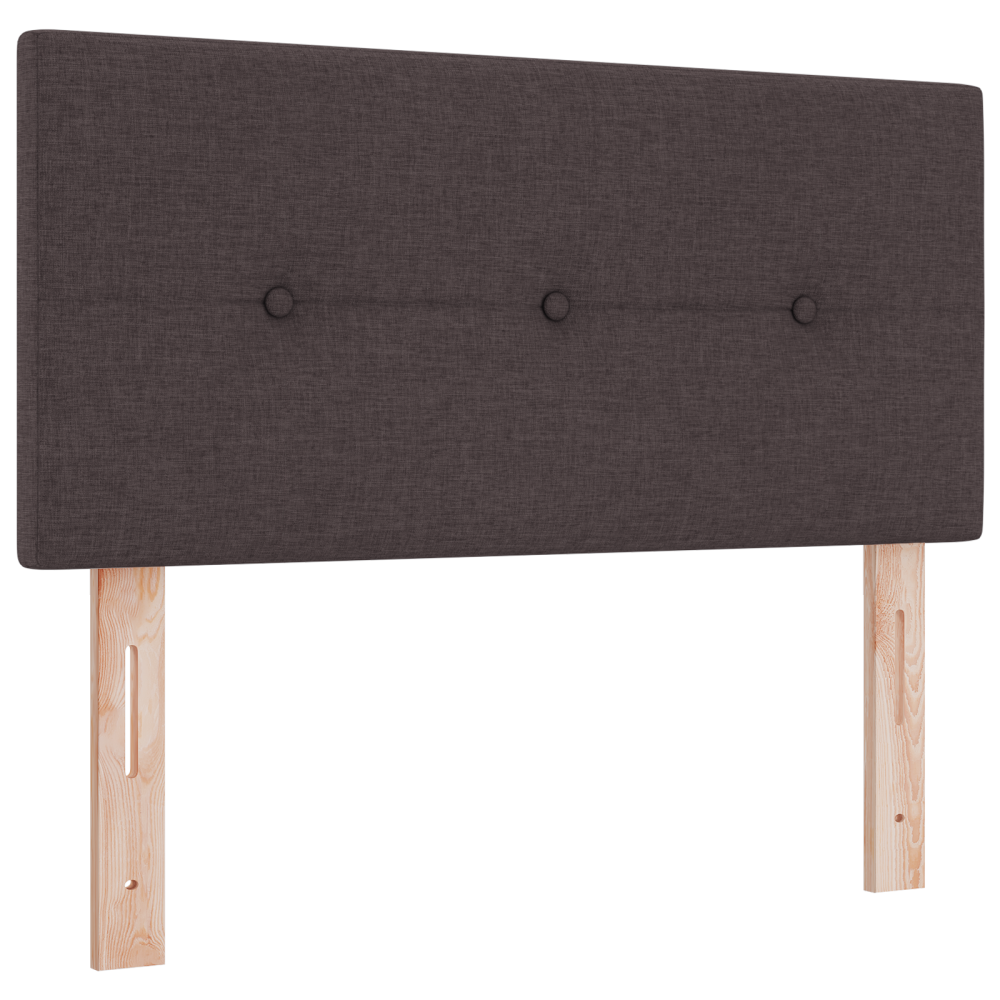 Produktbild för Bäddfjäder med huvudgavel Mörkbrun 200 x 90 cm tyg