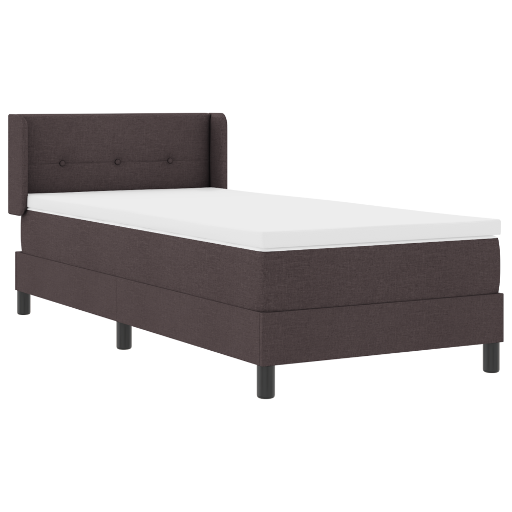 Produktbild för Bäddfjäder med huvudgavel Mörkbrun 200 x 90 cm tyg
