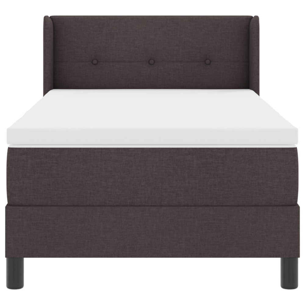 Produktbild för Bäddfjäder med huvudgavel Mörkbrun 200 x 90 cm tyg