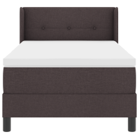 Produktbild för Bäddfjäder med huvudgavel Mörkbrun 200 x 90 cm tyg