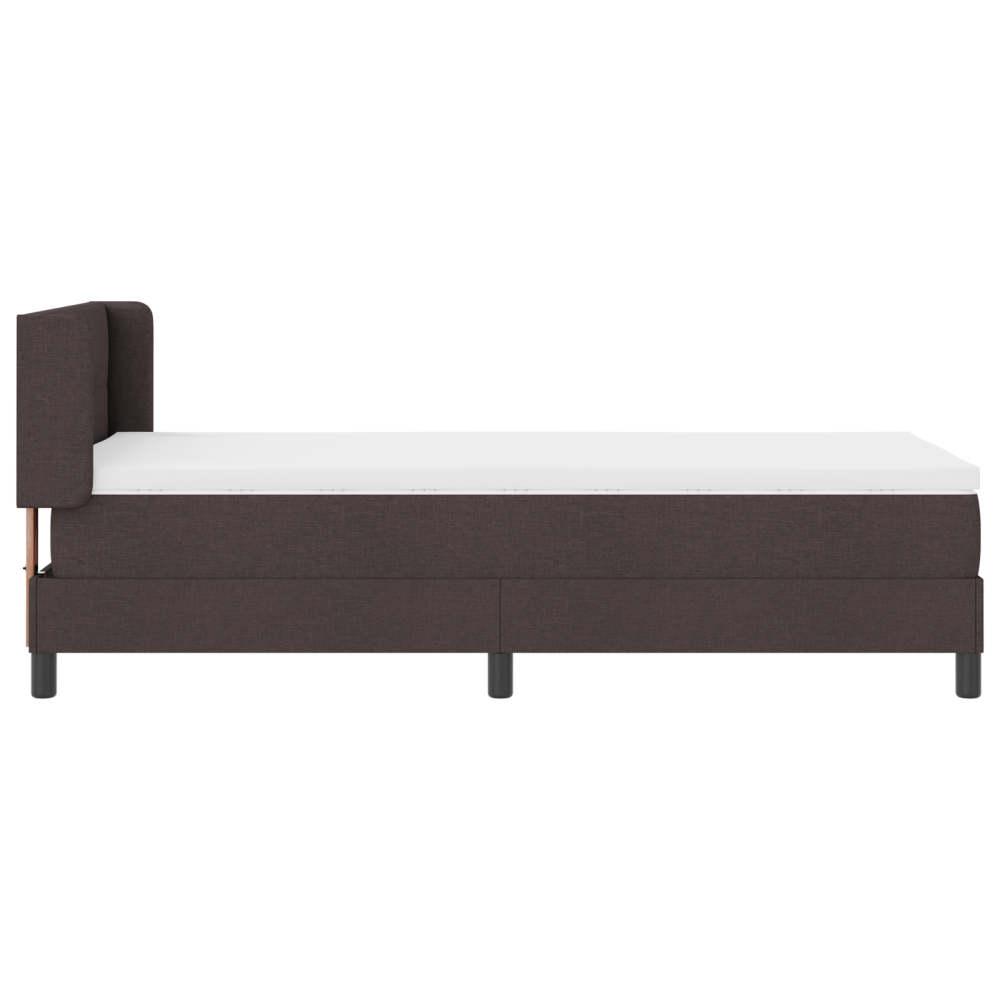 Produktbild för Bäddfjäder med huvudgavel Mörkbrun 200 x 90 cm tyg