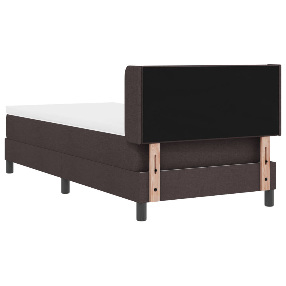 Produktbild för Bäddfjäder med huvudgavel Mörkbrun 200 x 90 cm tyg