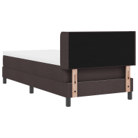 Produktbild för Bäddfjäder med huvudgavel Mörkbrun 200 x 90 cm tyg