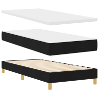 Produktbild för Bäddfjäder med huvudgavel Svart 200 x 80 cm tyg