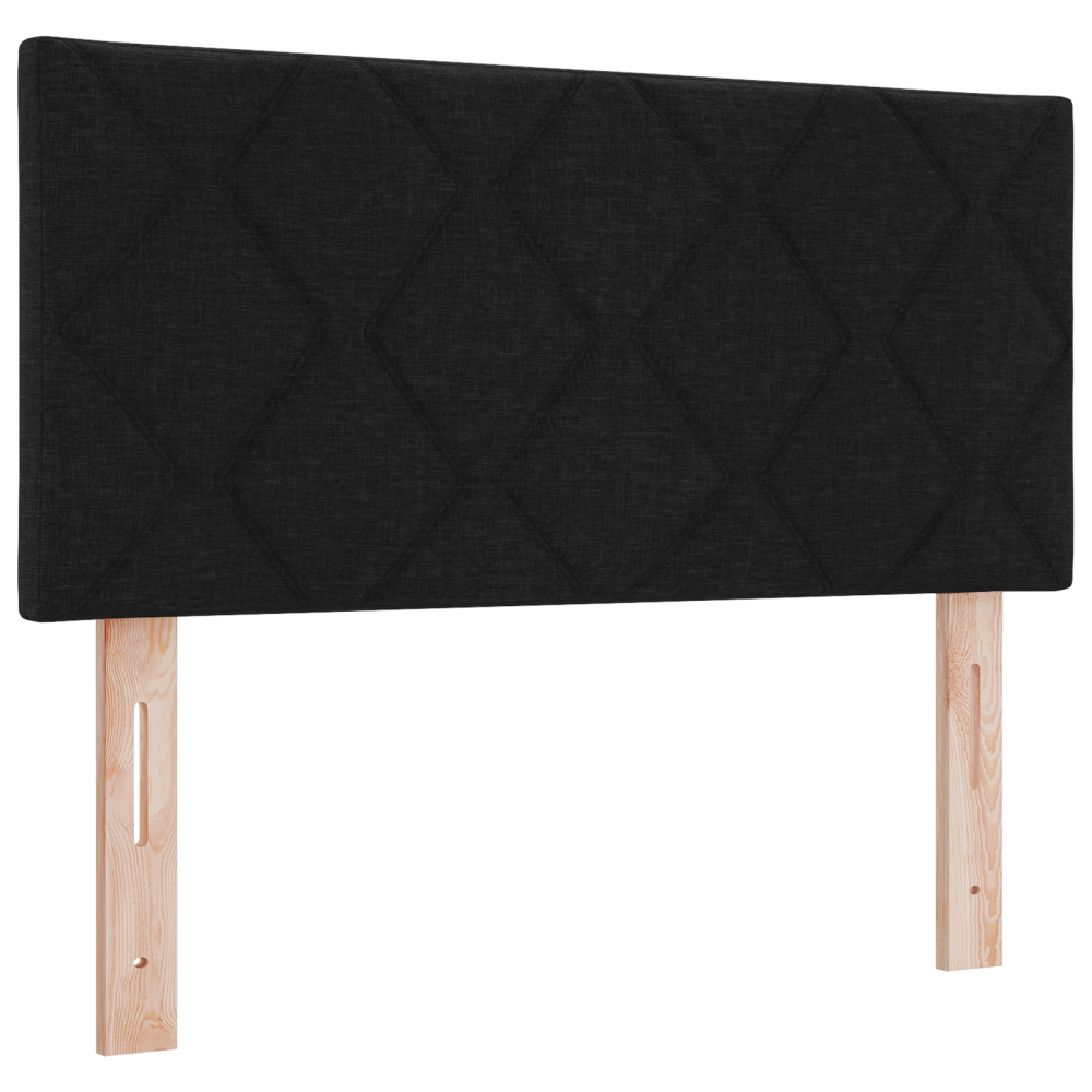 Produktbild för Bäddfjäder med huvudgavel Svart 200 x 80 cm tyg