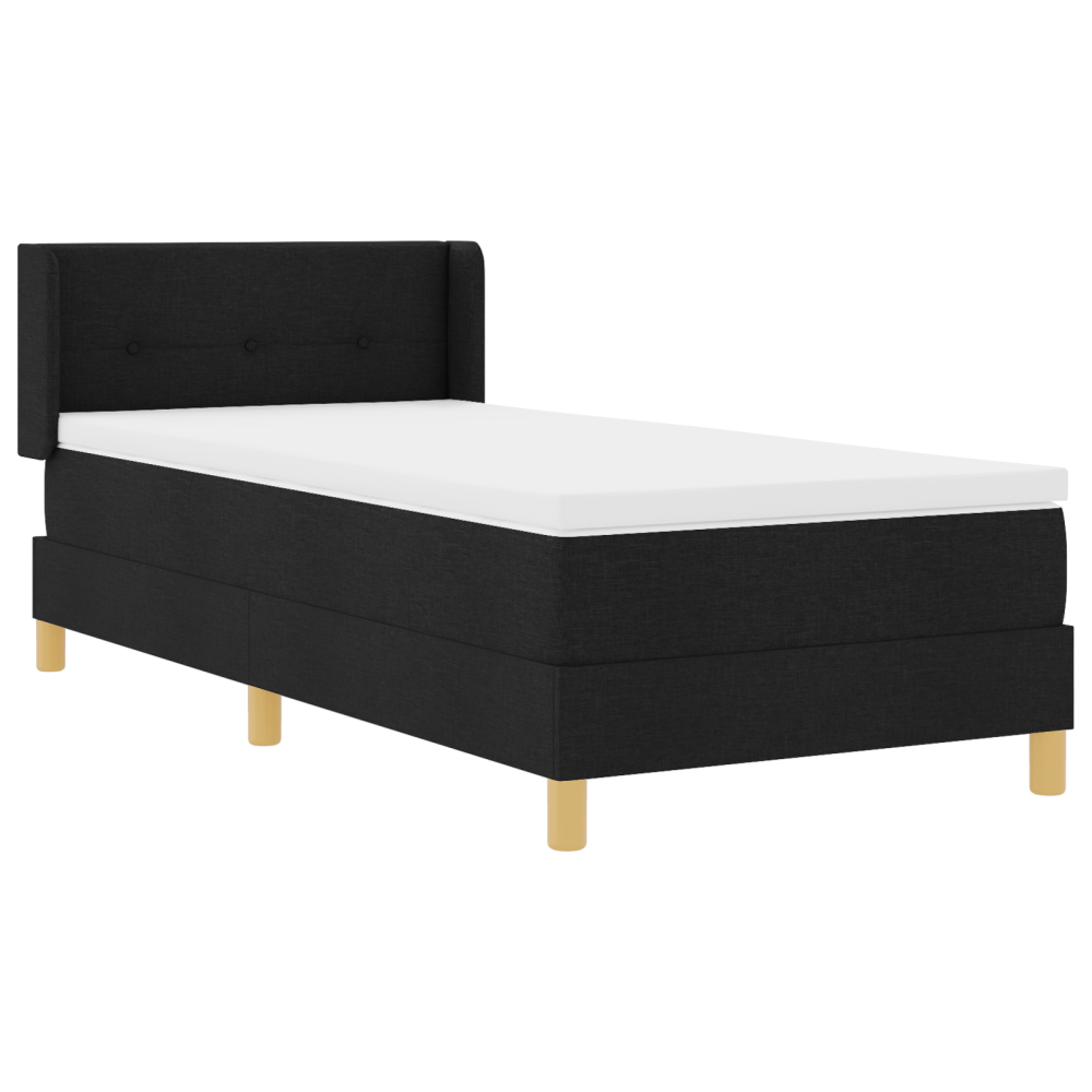 Produktbild för Bäddfjäder med huvudgavel Svart 200 x 80 cm tyg