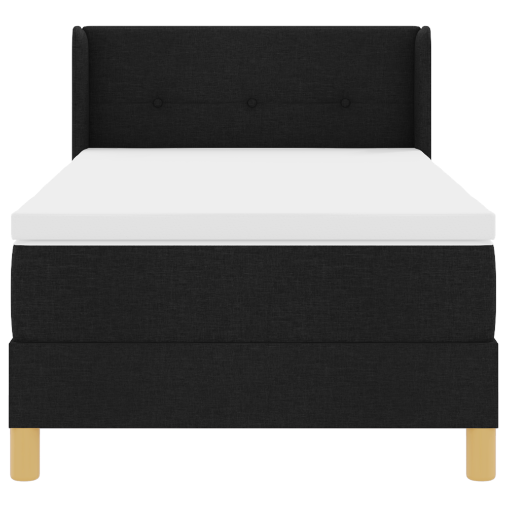 Produktbild för Bäddfjäder med huvudgavel Svart 200 x 80 cm tyg