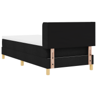 Produktbild för Bäddfjäder med huvudgavel Svart 200 x 80 cm tyg
