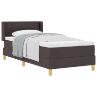 Produktbild för Bäddfjäder med huvudgavel Mörkbrun 190 x 90 cm tyg