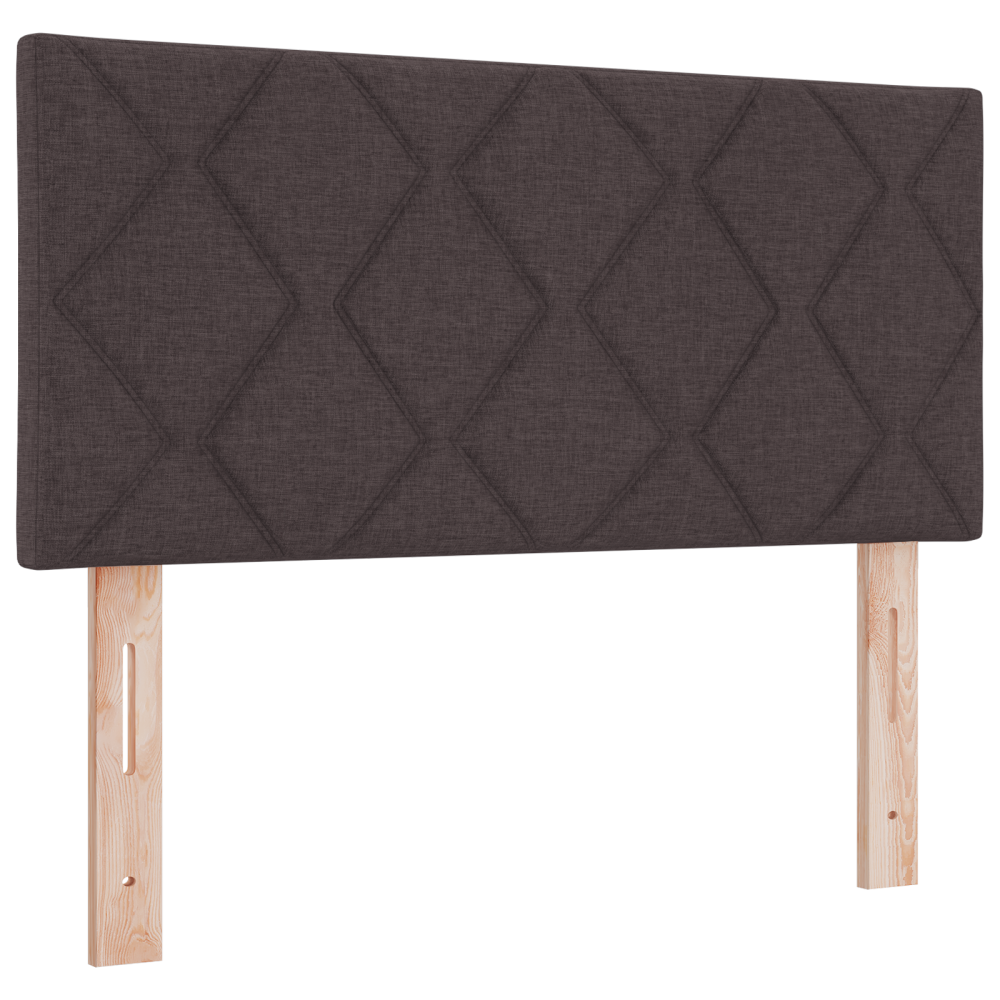 Produktbild för Bäddfjäder med huvudgavel Mörkbrun 190 x 90 cm tyg