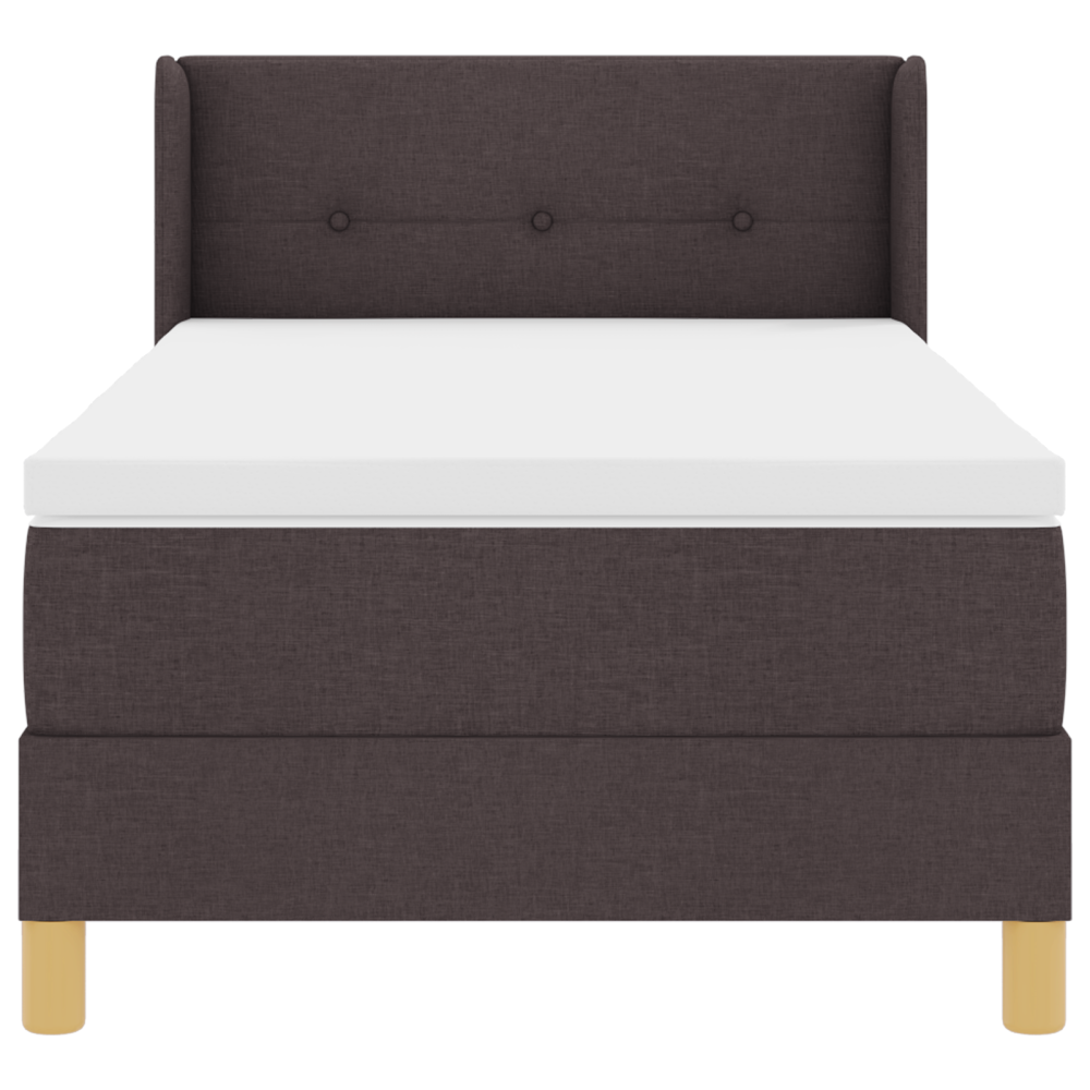 Produktbild för Bäddfjäder med huvudgavel Mörkbrun 190 x 90 cm tyg