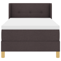 Produktbild för Bäddfjäder med huvudgavel Mörkbrun 190 x 90 cm tyg