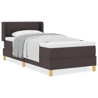 Produktbild för Bäddfjäder med huvudgavel Mörkbrun 200 x 90 cm tyg