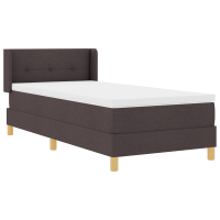 Produktbild för Bäddfjäder med huvudgavel Mörkbrun 200 x 90 cm tyg