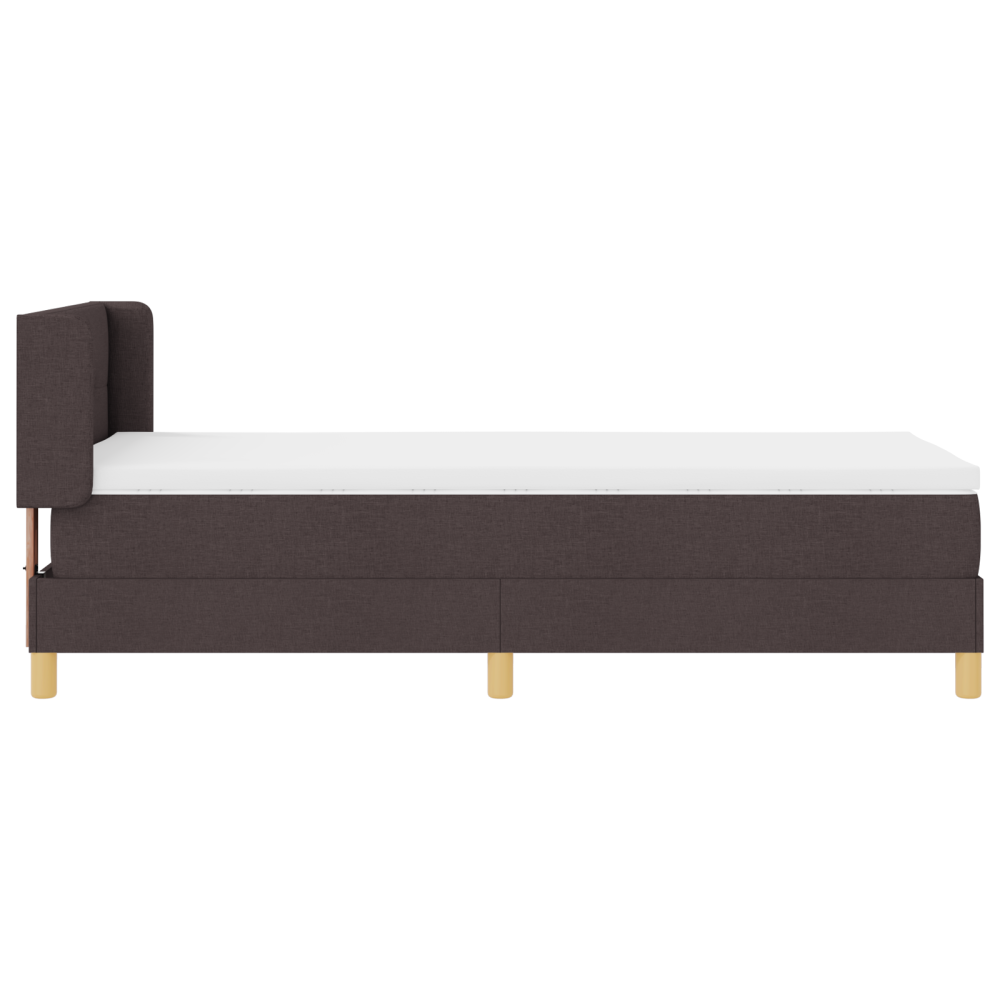 Produktbild för Bäddfjäder med huvudgavel Mörkbrun 200 x 90 cm tyg