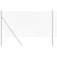 Produktbild för Utomhus kedjegjämnings staket markfäste 10 x 1 m Silver Mesh