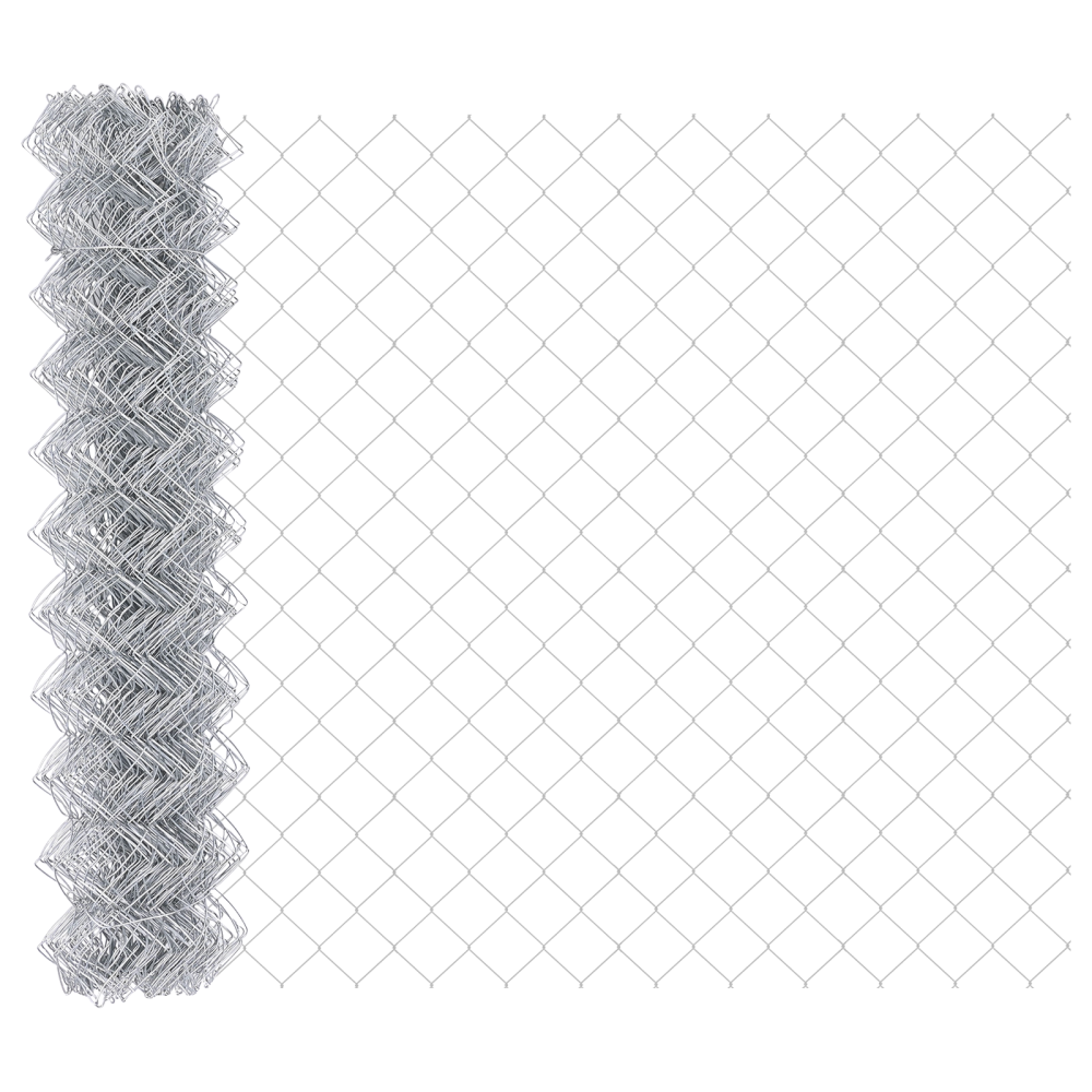 Produktbild för Utomhus kedjegjämnings staket markfäste 10 x 1 m Silver Mesh