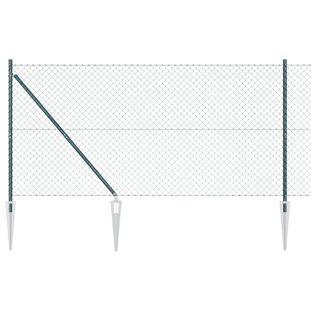 Produktbild för Utomhus kedjesträngsza med piggar 10 x 1,2 m PVC-belagda stål