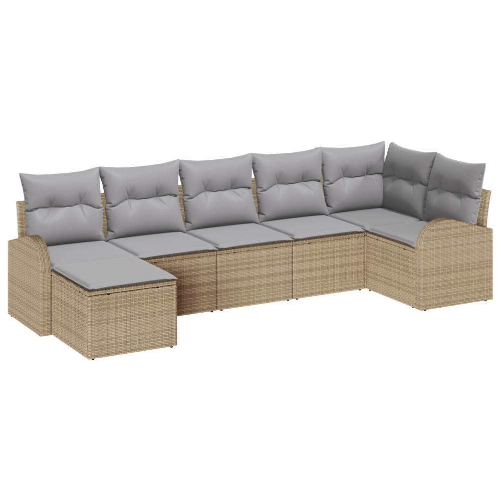 Produktbild för Soffset med kudde med lagring 7 pcs Beige konstrotting