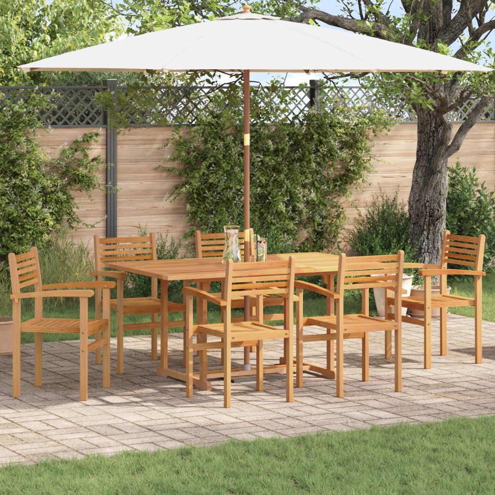Produktbild för Stol 6 pcs Brun 56 x 55 x 90.5 cm Massivt teakträ