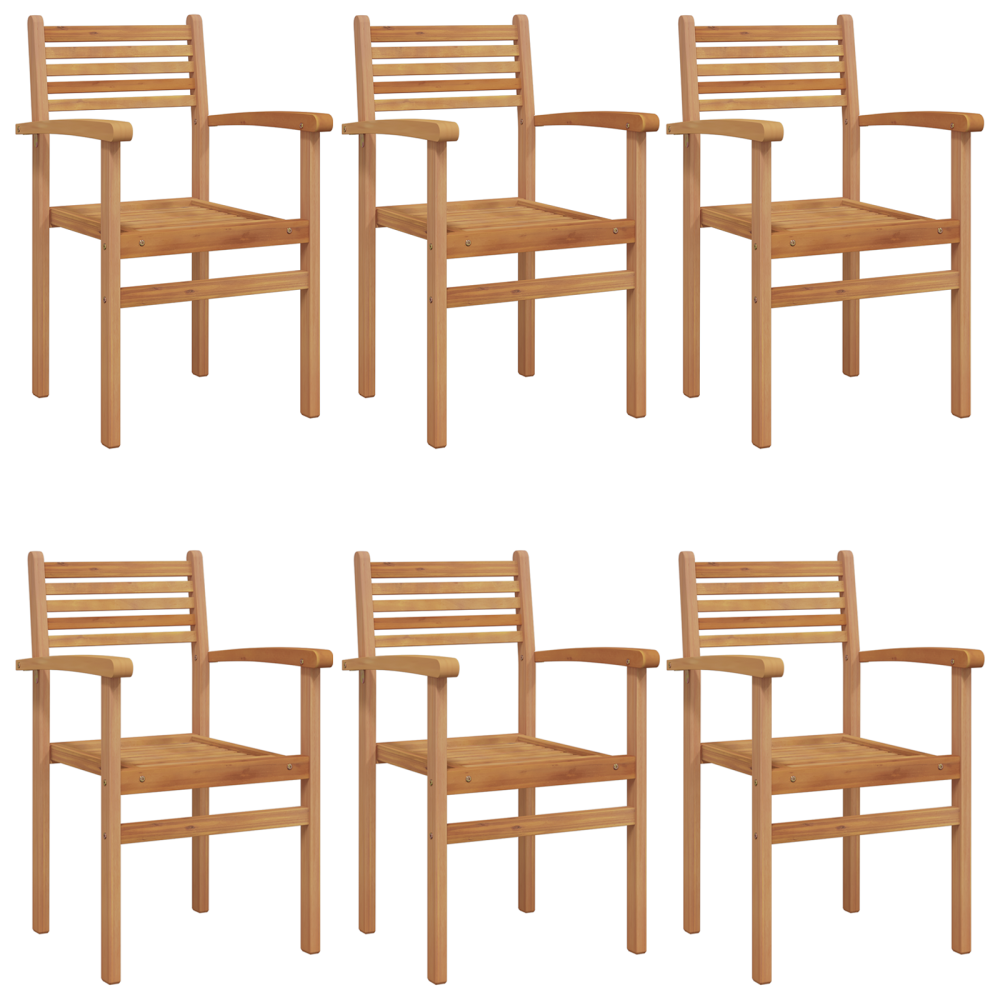 Produktbild för Stol 6 pcs Brun 56 x 55 x 90.5 cm Massivt teakträ