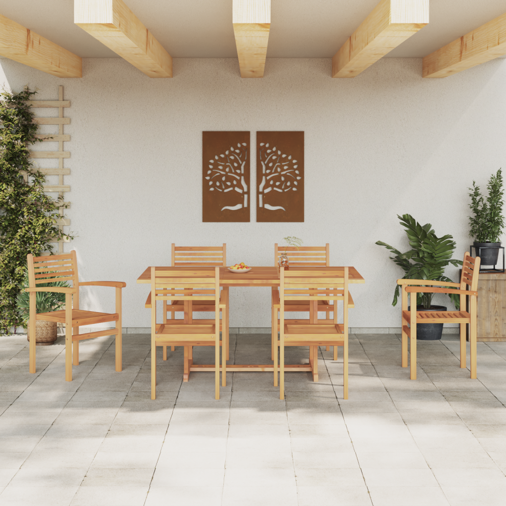 Produktbild för Stol 6 pcs Brun 56 x 55 x 90.5 cm Massivt teakträ