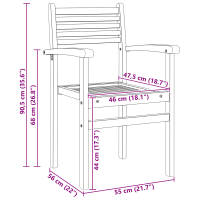 Produktbild för Stol 6 pcs Brun 56 x 55 x 90.5 cm Massivt teakträ