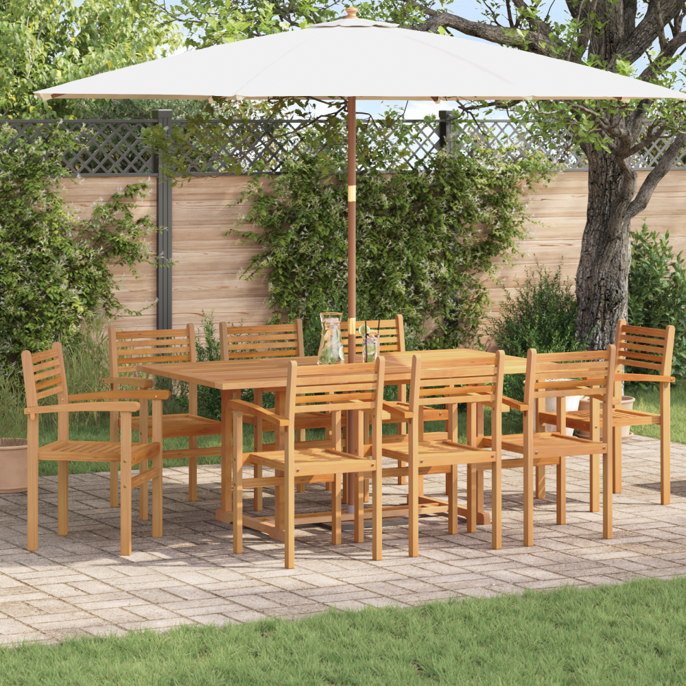 Produktbild för Stol 8 pcs Brun 56 x 55 x 90.5 cm Massivt teakträ