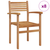 Produktbild för Stol 8 pcs Brun 56 x 55 x 90.5 cm Massivt teakträ