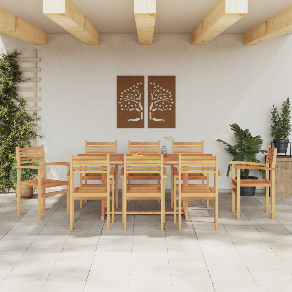 Produktbild för Stol 8 pcs Brun 56 x 55 x 90.5 cm Massivt teakträ