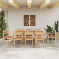 Produktbild för Stol 8 pcs Brun 56 x 55 x 90.5 cm Massivt teakträ