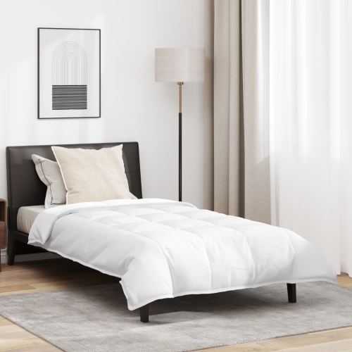 vidaXL 2-i-1 Duntäcke med kudde 2 pcs Vit Dunfjäder