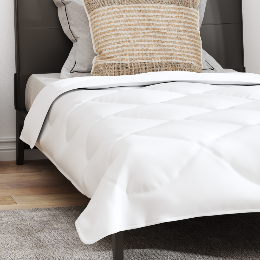 Produktbild för Året runt duvet med kudde 2 pcs Vit Mikrofiber