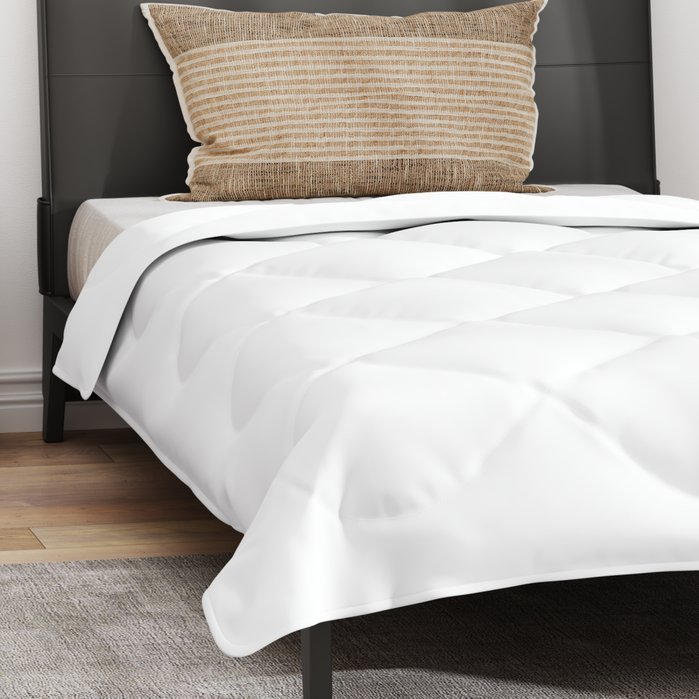 Produktbild för Året runt duvet med kudde 2 pcs Vit Mikrofiber