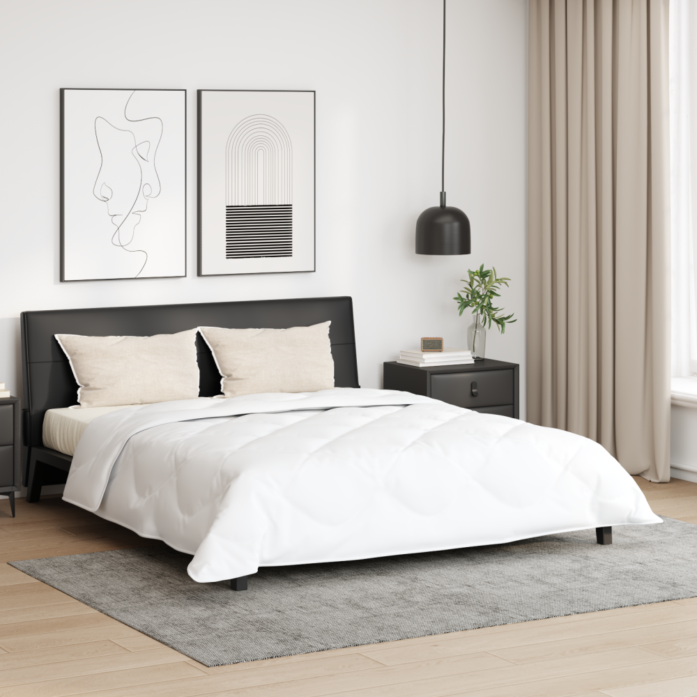 Produktbild för Duntäcke med kudde 3 pcs Vit Mikrofiber