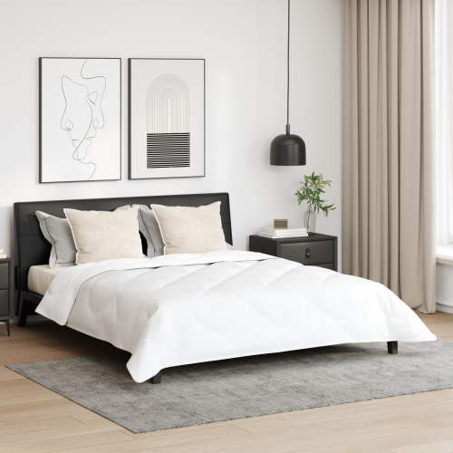 vidaXL Duntäcke med Kuddar 3 pcs Vit Mikrofiber och Dunfjäder