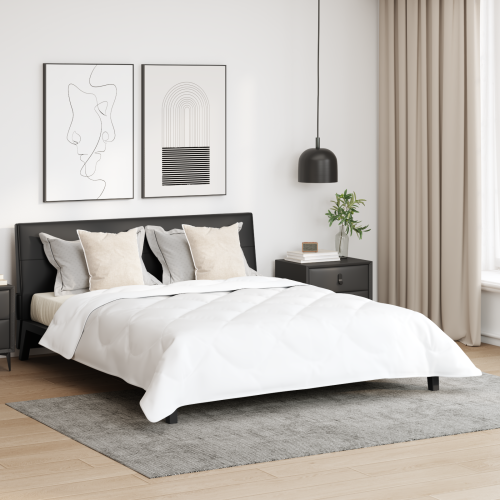 vidaXL Duntäcke med Kuddar 3 pcs Vit Mikrofiber och Dunfjäder