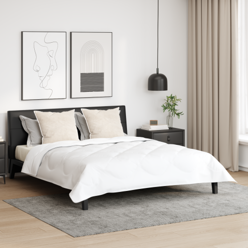 vidaXL Duntäcke med kudde 3 pcs Vit Mikrofiber