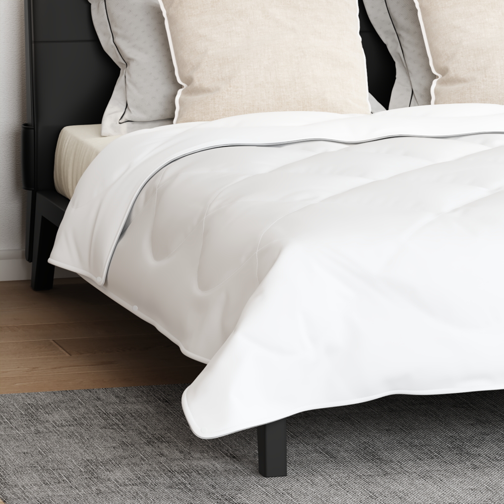 Produktbild för Duntäcke med kudde 3 pcs Vit Mikrofiber