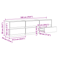 Produktbild för TV Enheter 180 x 34 x 50 cm Gammalt trä Konstruerat trä