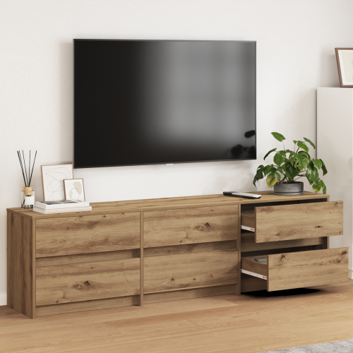 vidaXL TV Enheter 2 pcs Artisan Ek Konstruerat trä