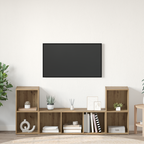 vidaXL TV-bänkset 3 pcs Brun Konstruerat trä