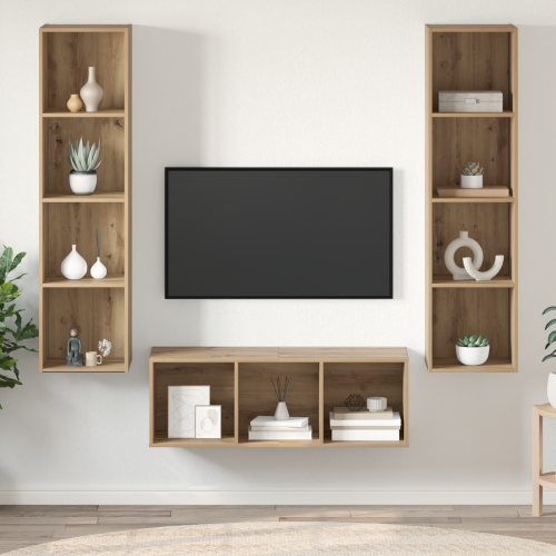 vidaXL TV-bänkset 3 pcs Artisan Ek Konstruerat trä
