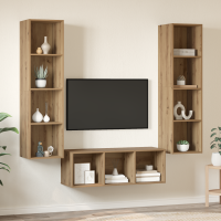 Produktbild för TV-bänkset 3 pcs Artisan Ek Konstruerat trä