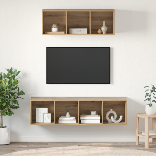 vidaXL TV-bänkset 2 pcs Artisan Ek Konstruerat trä