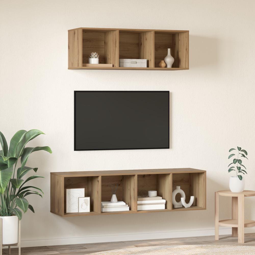 Produktbild för TV-bänkset 2 pcs Artisan Ek Konstruerat trä