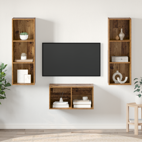 vidaXL TV-bänkset Gammalt trä 37 x 37 x 107 cm Konstruerat trä